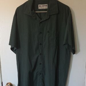 DIXXON Dark Green Casual Button Down Shirt